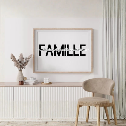 Affiche personnalisée - Famille MOT avec prénoms