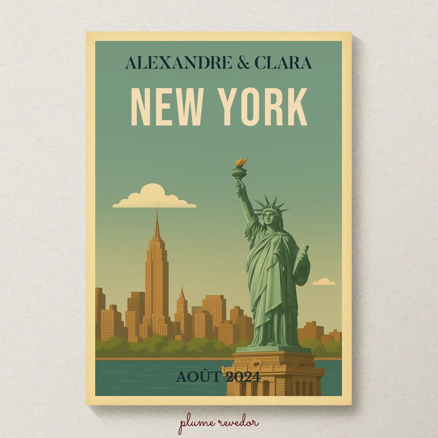 Affiche personnalisée New York – Statue de la Liberté vintage