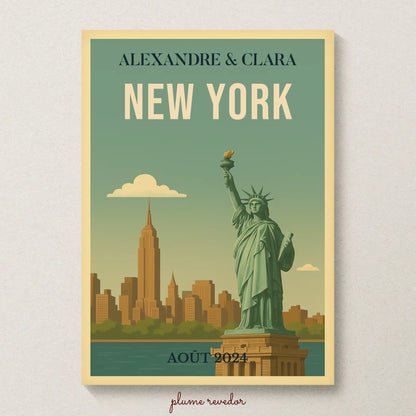 Affiche personnalisée New York – Statue de la Liberté vintage