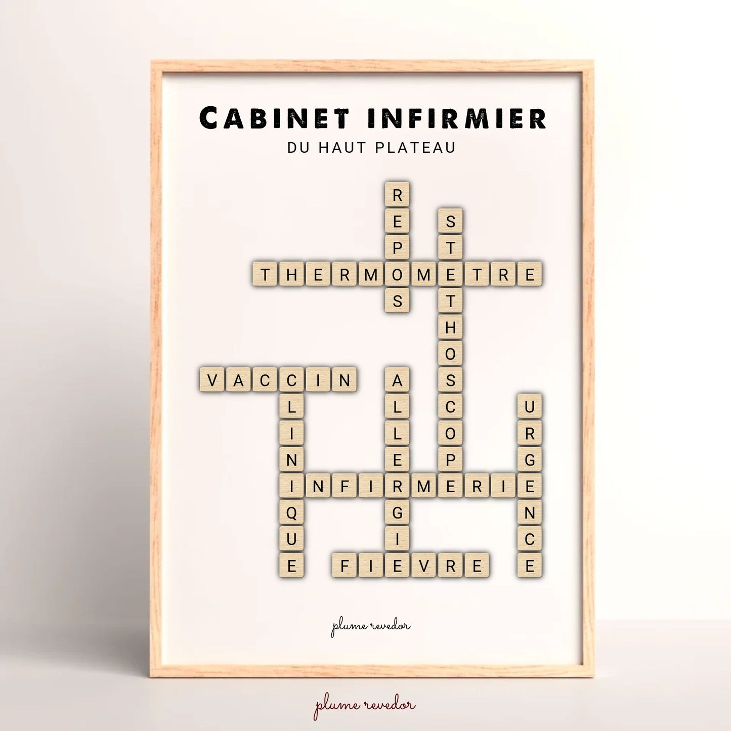Affiche Infirmière Personnalisée Nom du Cabinet – Cadeau Installation Infirmière Libérale & Déco