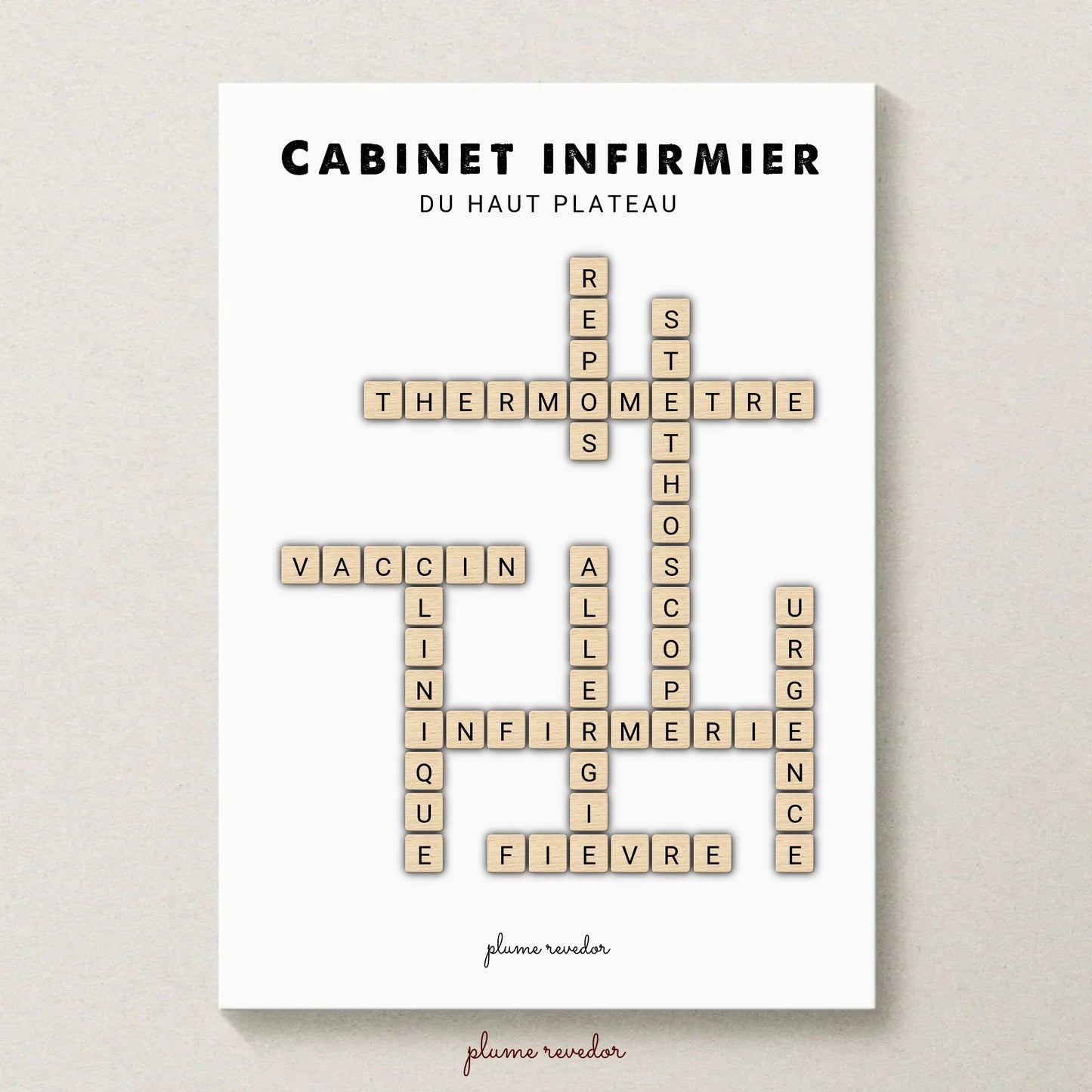 Affiche Infirmière Personnalisée Nom du Cabinet – Cadeau Installation Infirmière Libérale & Déco