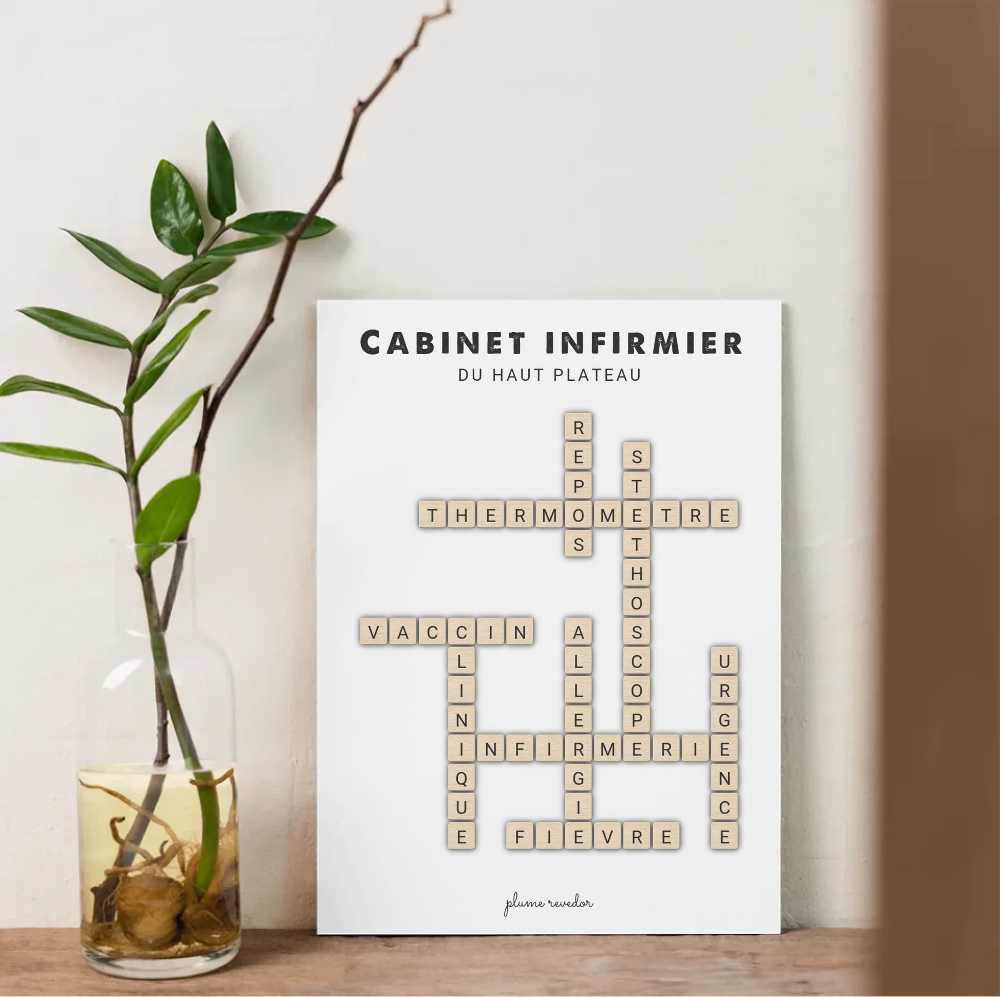 Affiche Infirmière Personnalisée Nom du Cabinet – Cadeau Installation Infirmière Libérale & Déco