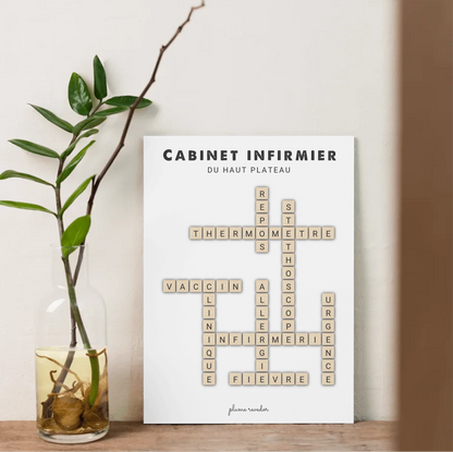 Affiche Infirmière Personnalisée Nom du Cabinet – Cadeau Installation Infirmière Libérale & Déco