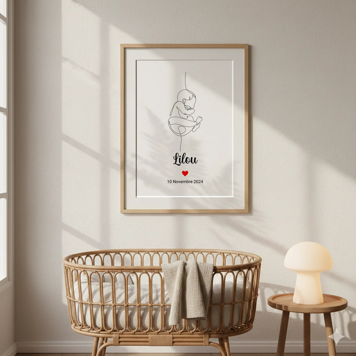 Affiche personnalisée Naissance minimaliste Art Line