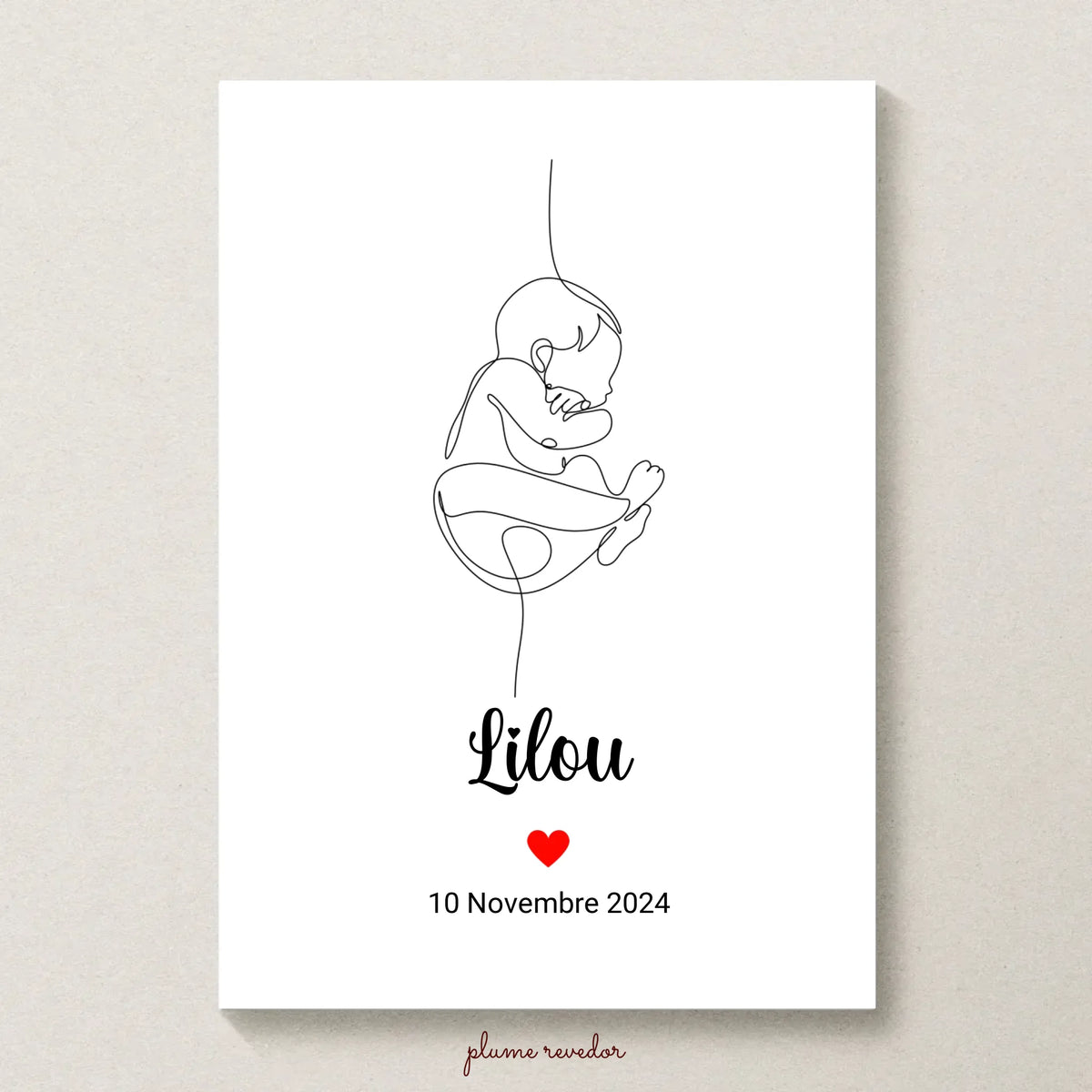 Affiche personnalisée Naissance minimaliste Art Line