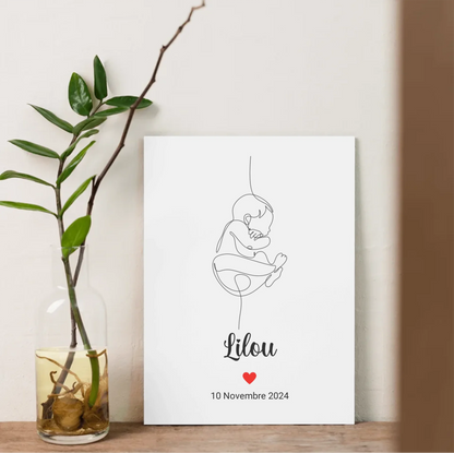 Affiche personnalisée Naissance minimaliste Art Line