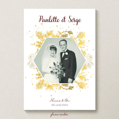 Cadeau Noces d'Or - Affiche Personnalisée 50 Ans de Mariage
