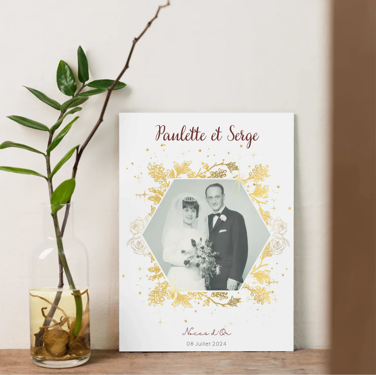 Cadeau Noces d'Or - Affiche Personnalisée 50 Ans de Mariage