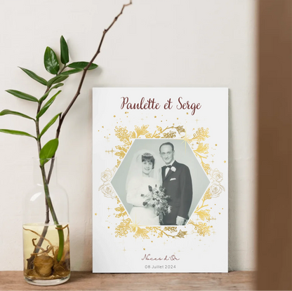 Cadeau Noces d'Or - Affiche Personnalisée 50 Ans de Mariage