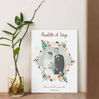 Affiche Personnalisée Noces d'Émeraude - Cadeau Unique 40 ans de Mariage