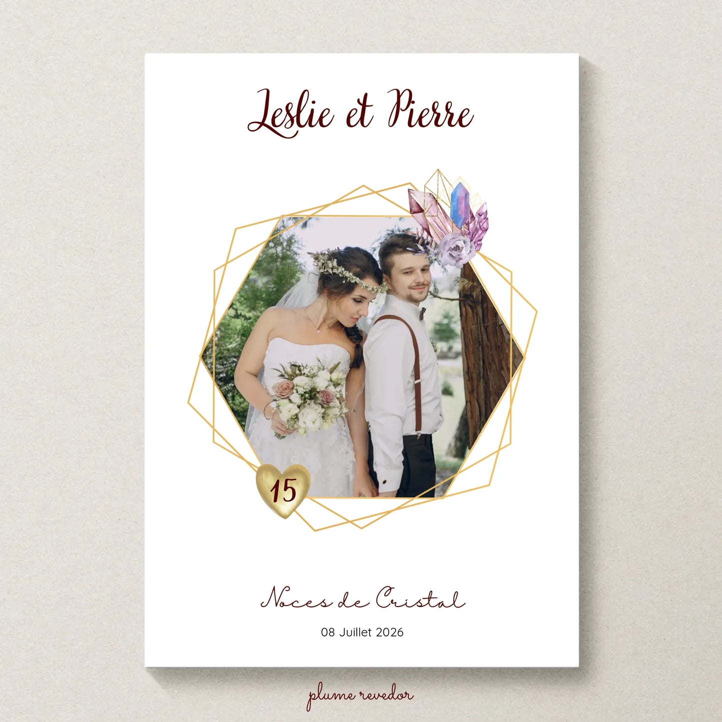 Affiche Personnalisée Noces de Cristal - Cadeau Unique 15 ans de Mariage