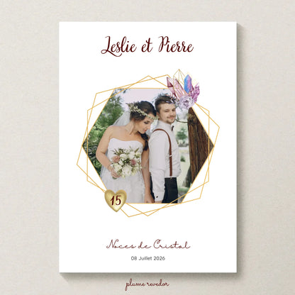 Affiche Personnalisée Noces de Cristal - Cadeau Unique 15 ans de Mariage