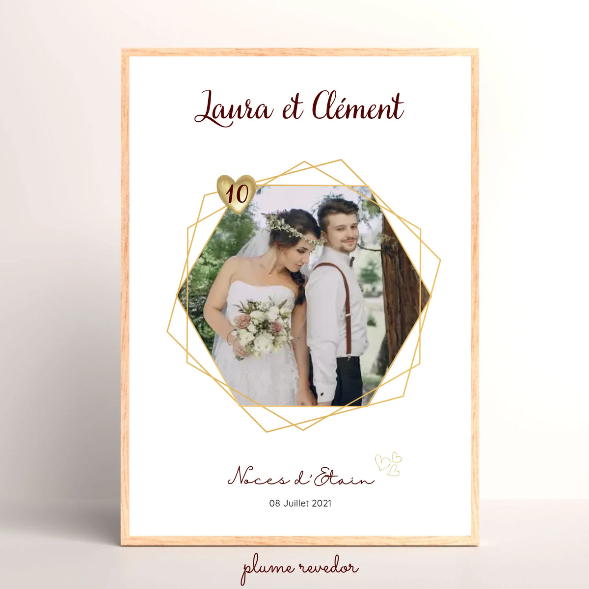 Affiche Personnalisée - Noces d'Etain - Cadeau Unique pour 10ème Anniversaire de Mariage