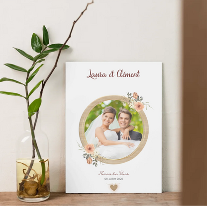 Affiche Personnalisée Noces de bois - Cadeau noces de Bois - Cadeau Anniversaire de mariage
