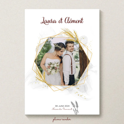 Cadeau Noces de Froment Personnalisé - Affiche 3 Ans de Mariage