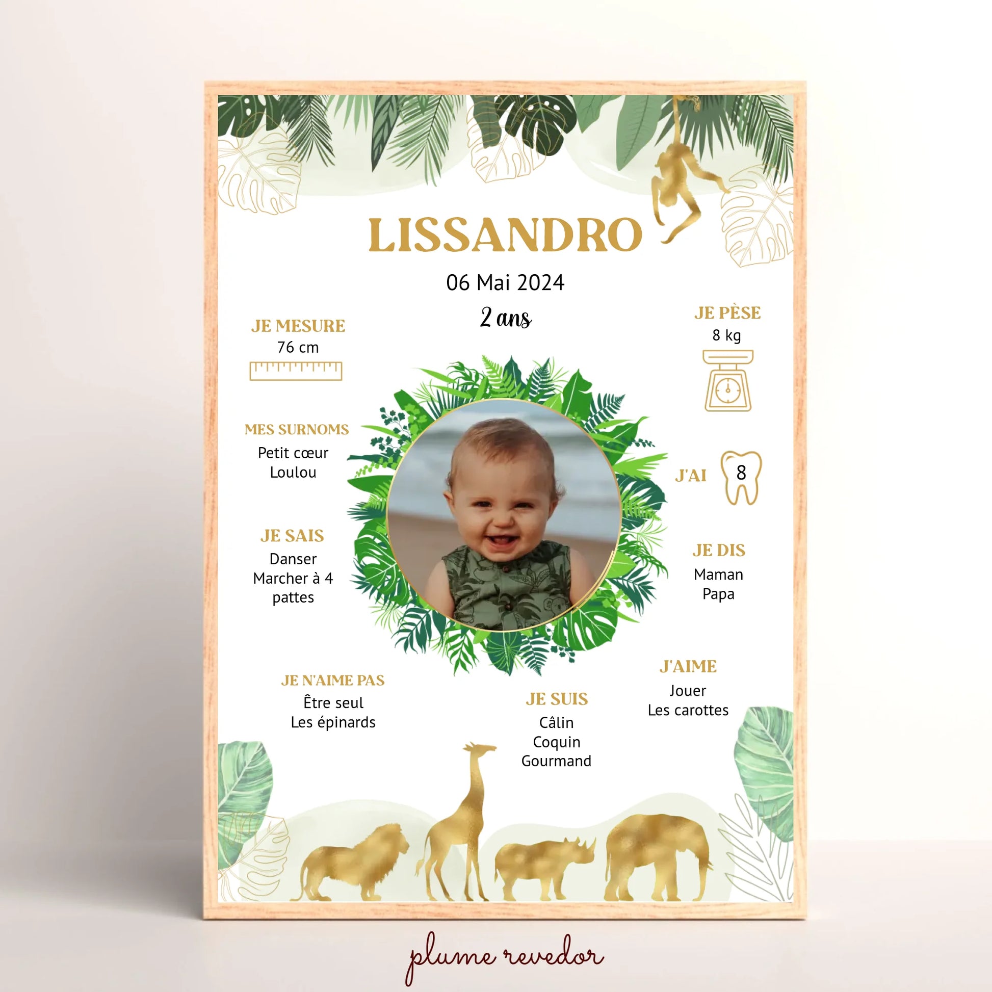Affiche personnalisée - Anniversaire Baptême Jungle