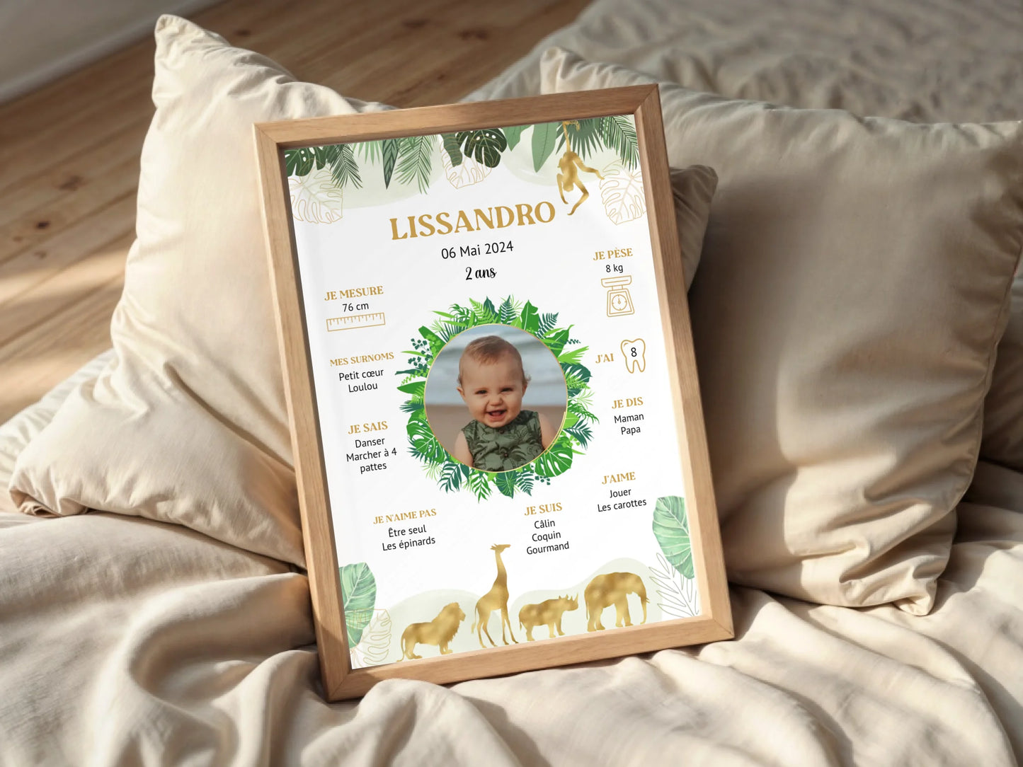 Affiche personnalisée - Anniversaire Baptême Jungle