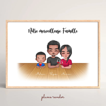 Affiche personnalisée Famille CHIBI