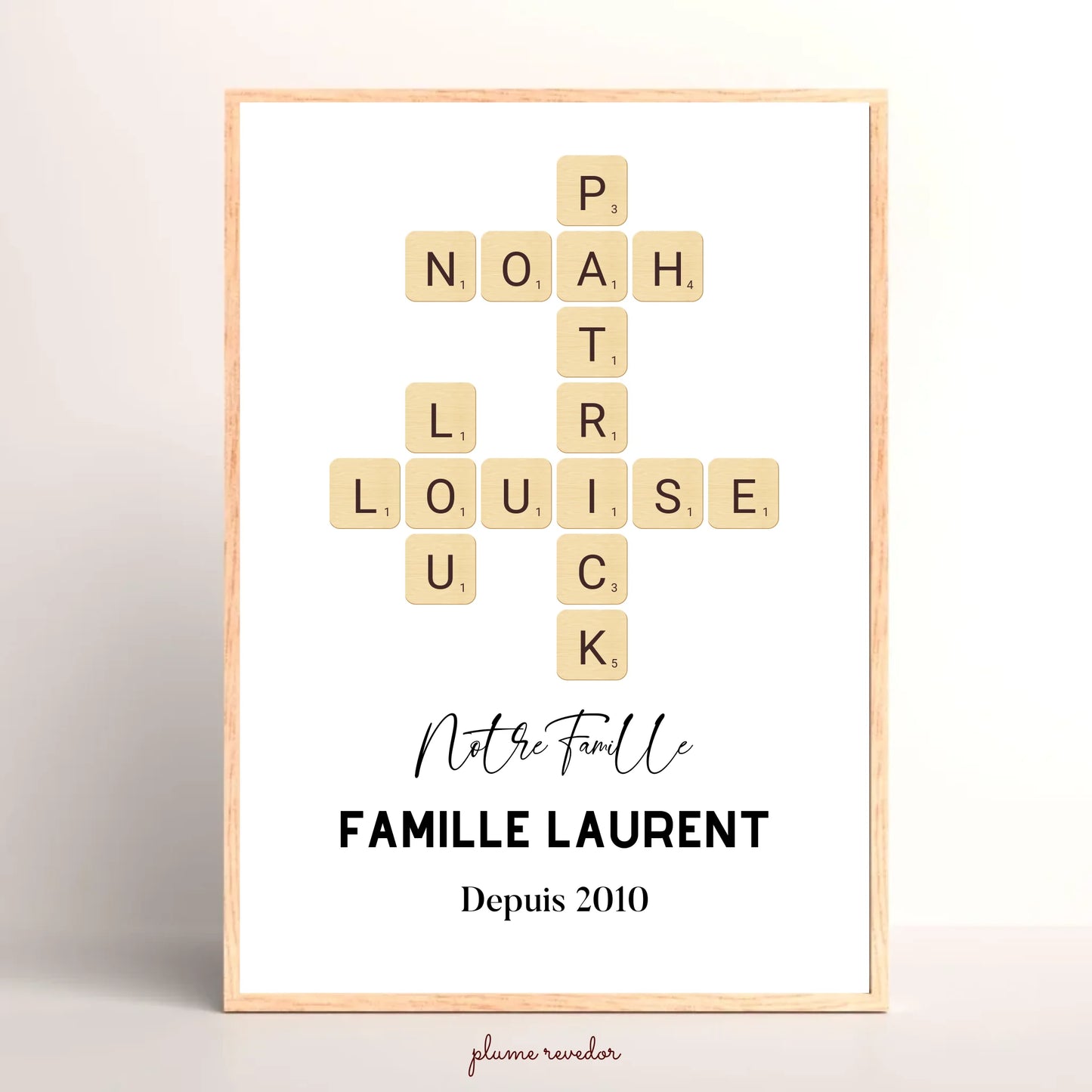 Affiche Personnalisée Famille Scrabble
