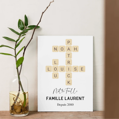 Affiche Personnalisée Famille Scrabble