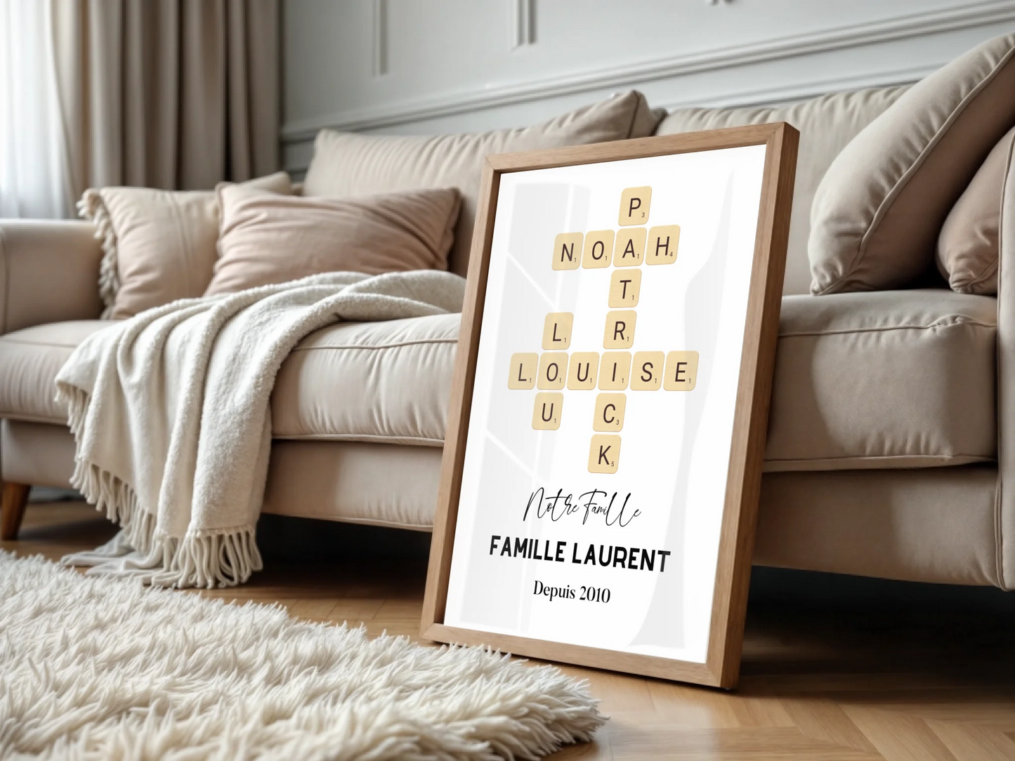 Affiche Personnalisée Famille Scrabble