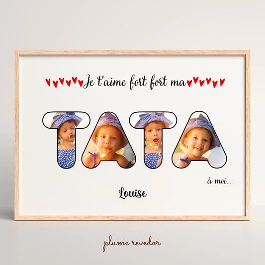 Affiche personnalisée Tata avec photos