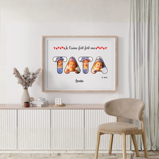 Affiche personnalisée Tata avec photos