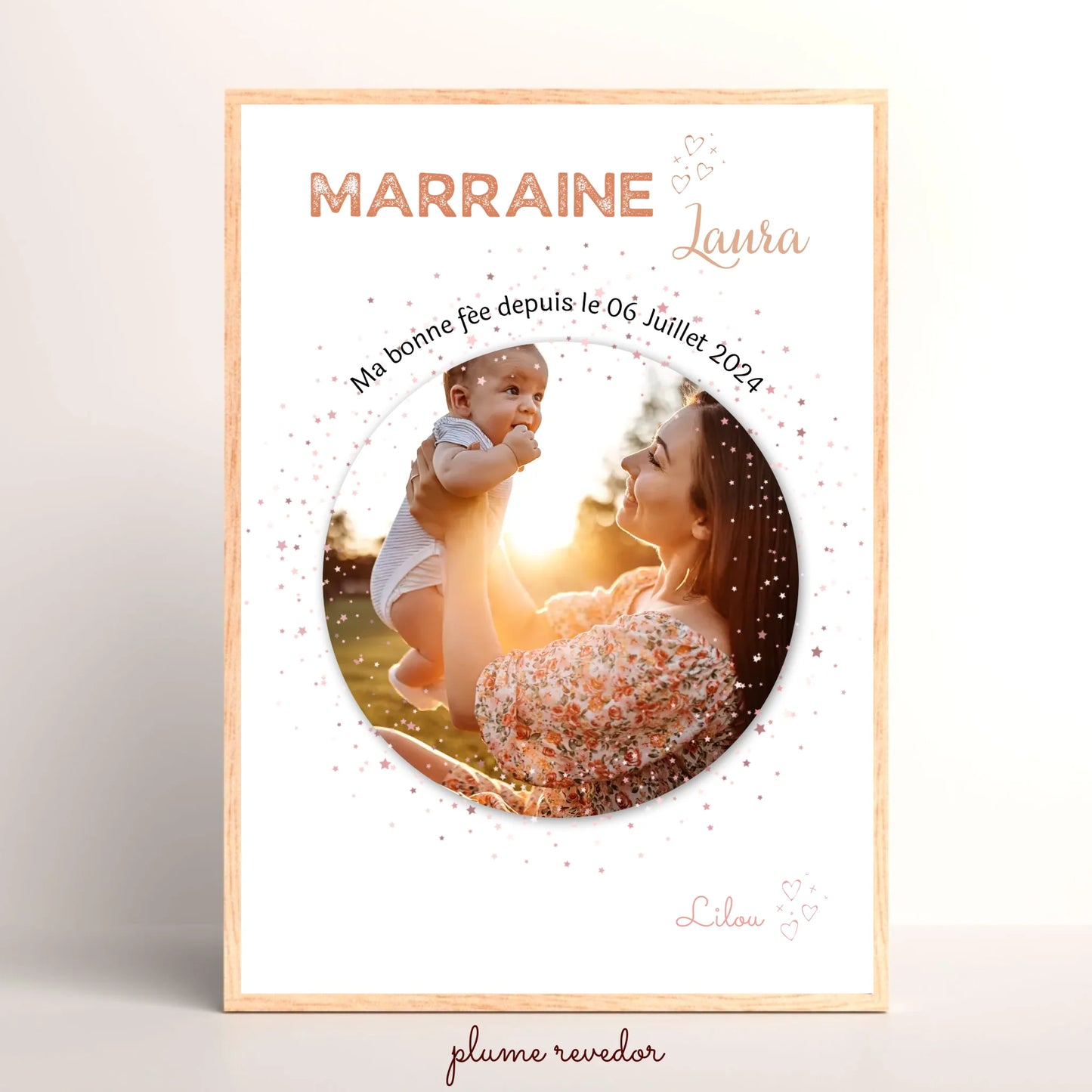 Affiche personnalisée Marraine avec Photo