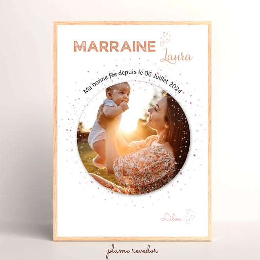 Affiche personnalisée Marraine avec Photo