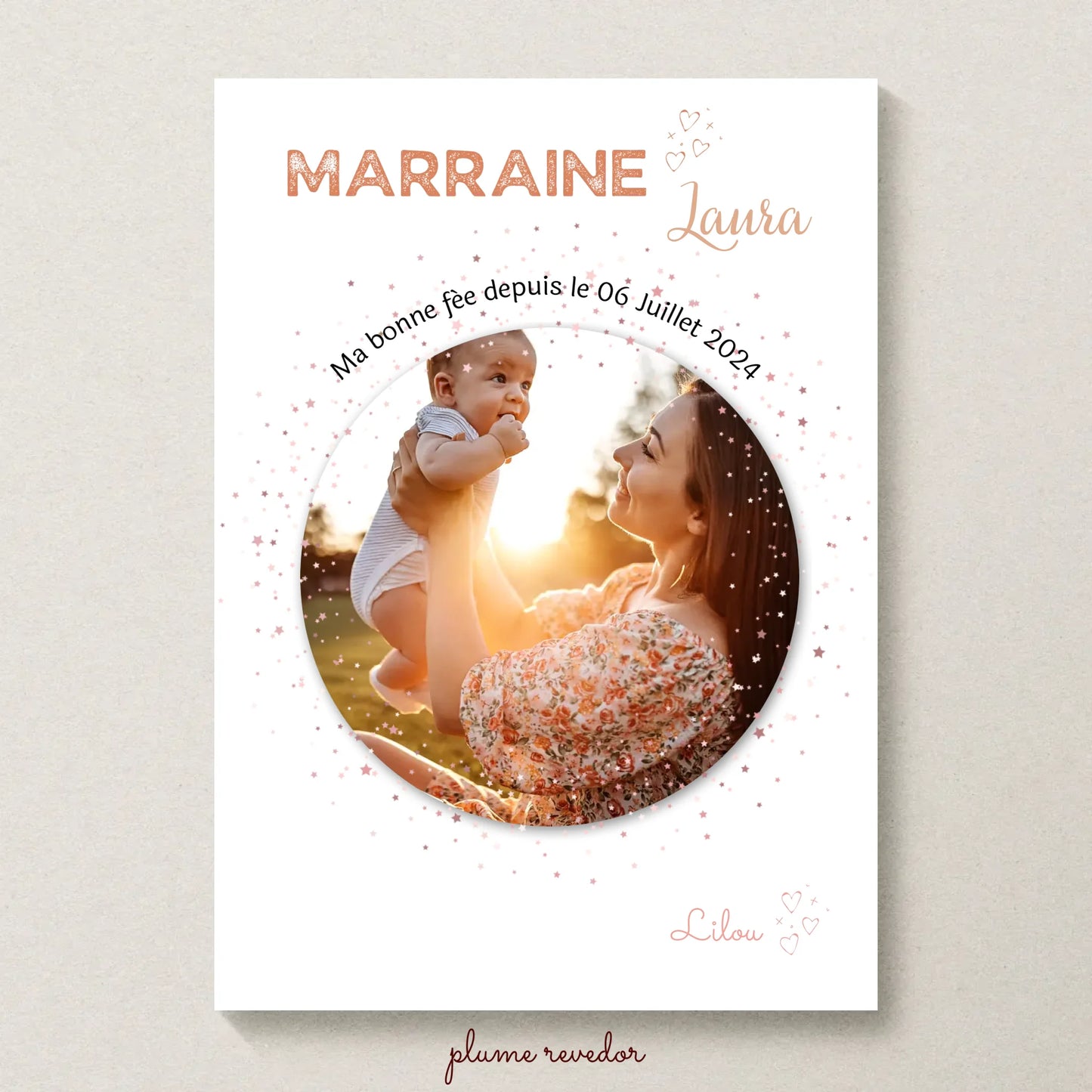Affiche personnalisée Marraine avec Photo
