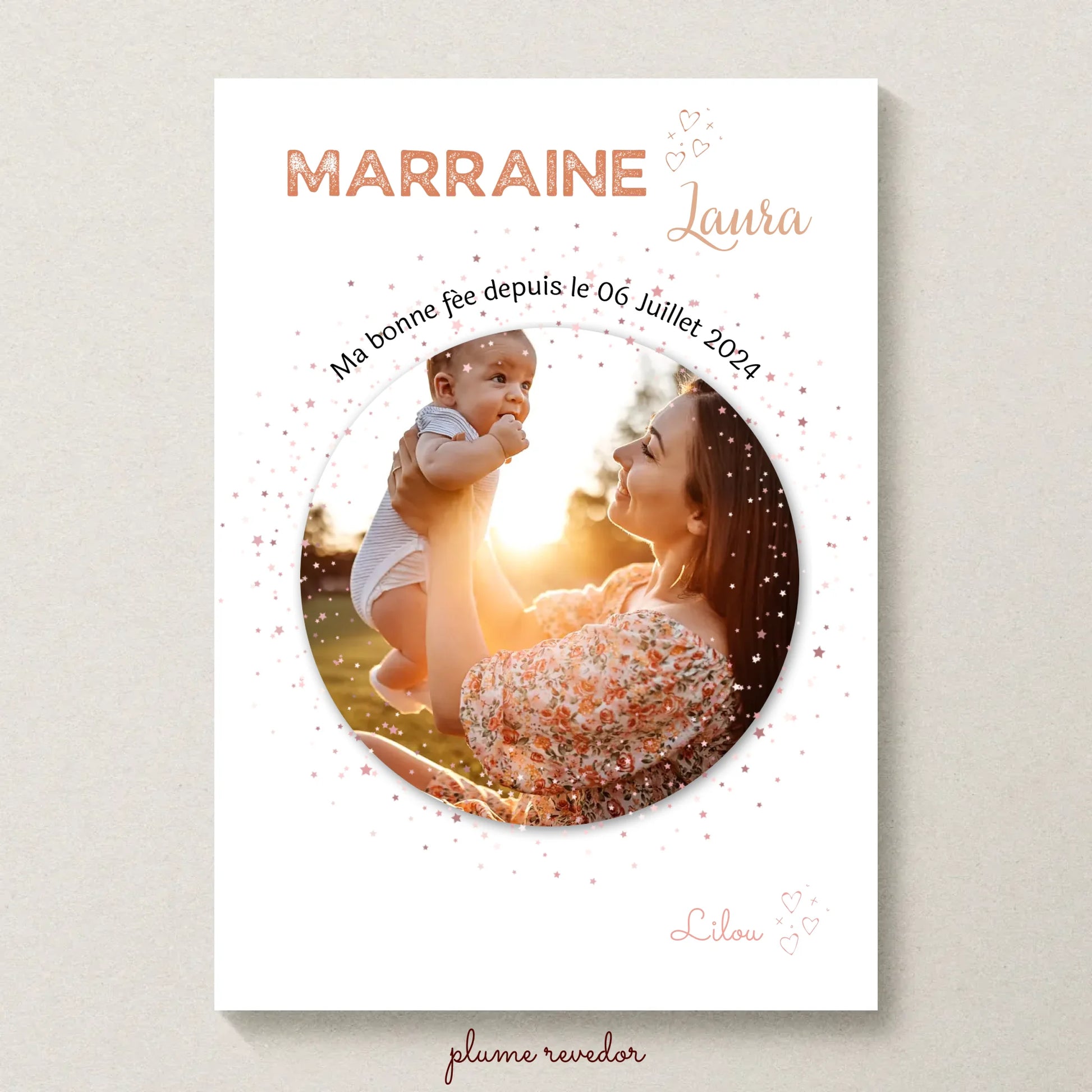 Affiche personnalisée Marraine avec Photo
