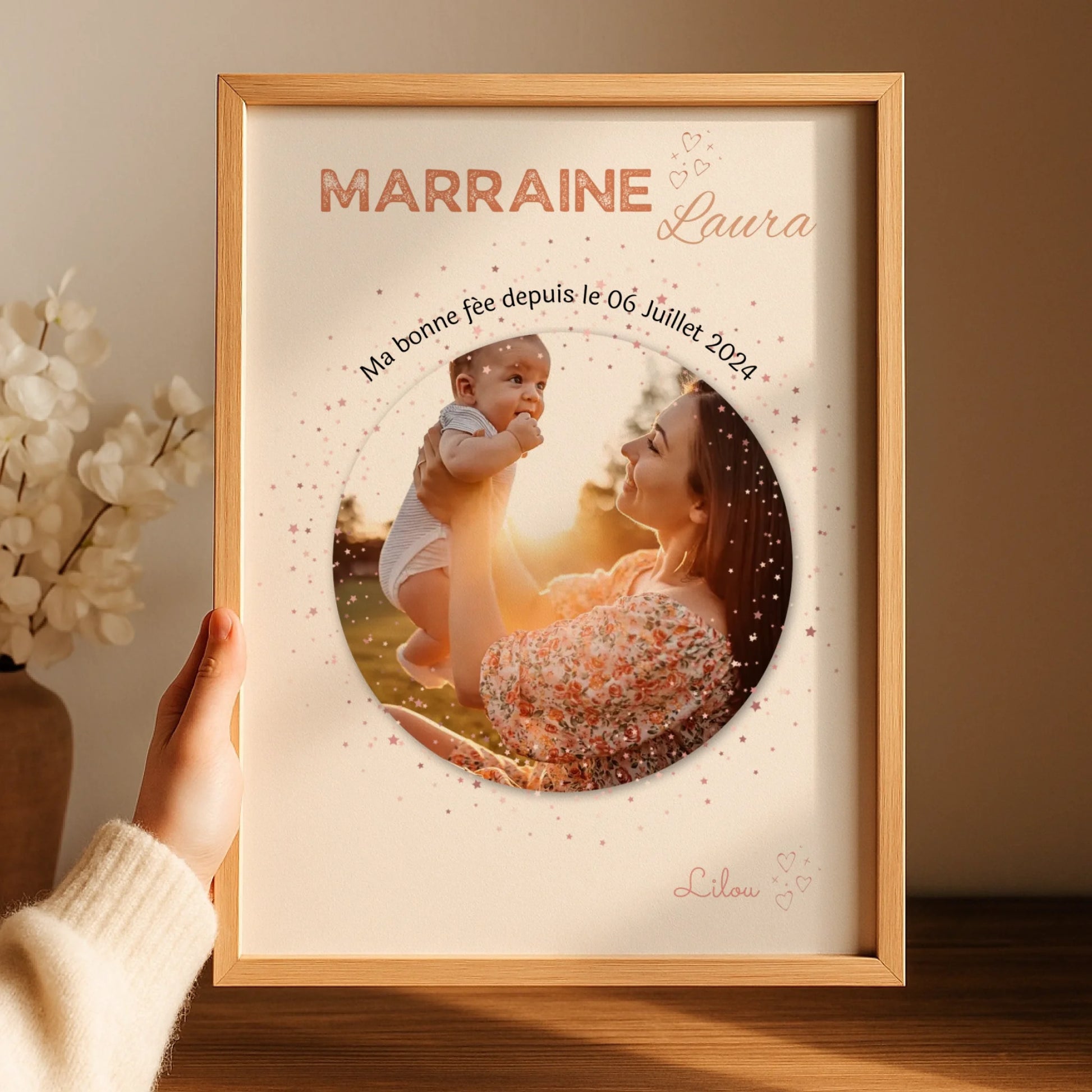Affiche personnalisée Marraine avec Photo