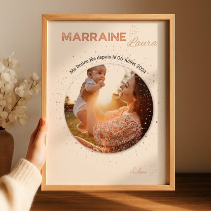 Affiche personnalisée Marraine avec Photo