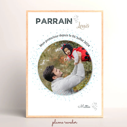 Affiche personnalisée Parrain avec Photo