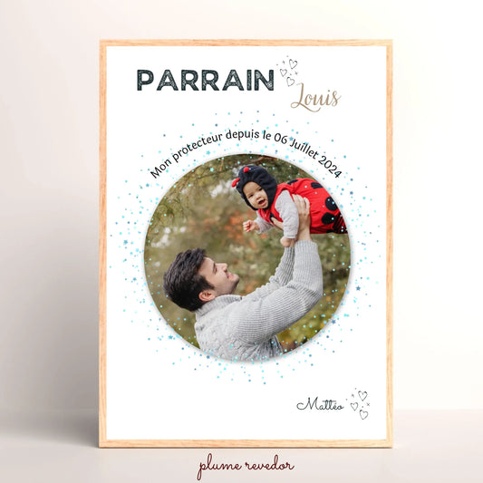 Affiche personnalisée Parrain avec Photo