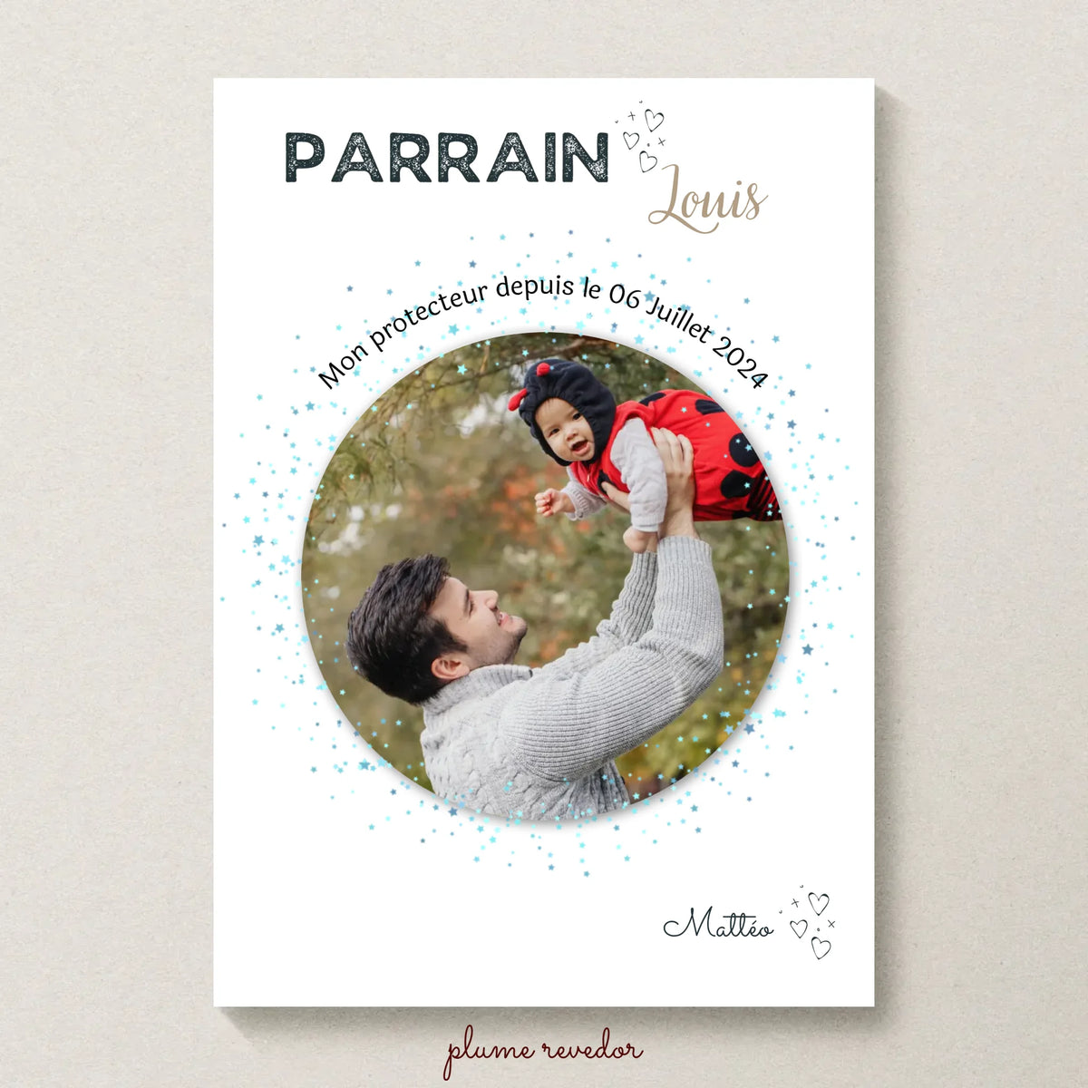 Affiche personnalisée Parrain avec Photo