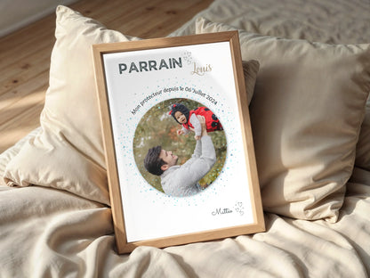 Affiche personnalisée Parrain avec Photo