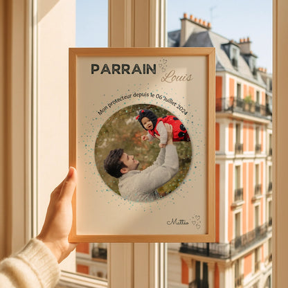 Affiche personnalisée Parrain avec Photo