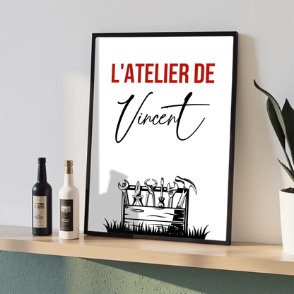 Affiche personnalisée Bricolage - Cadeau Homme Bricoleur