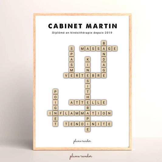 Affiche Kinésithérapeute Personnalisée – Cadeau Kiné avec Prénom ou Nom du Cabinet