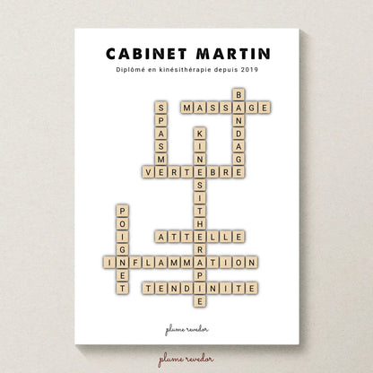 Affiche Kinésithérapeute Personnalisée – Cadeau Kiné avec Prénom ou Nom du Cabinet