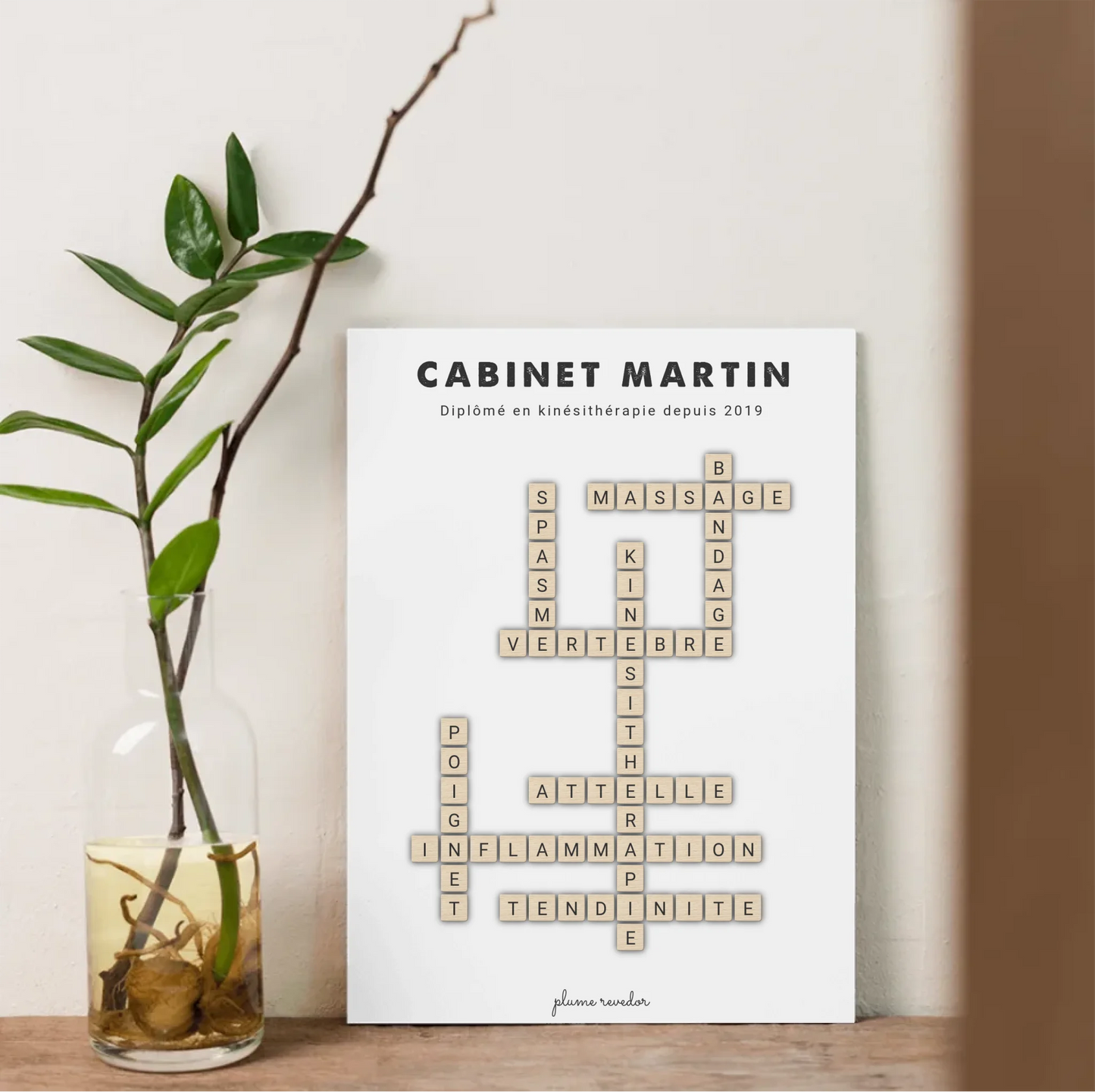 Affiche Kinésithérapeute Personnalisée – Cadeau Kiné avec Prénom ou Nom du Cabinet
