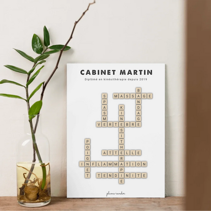 Affiche Kinésithérapeute Personnalisée – Cadeau Kiné avec Prénom ou Nom du Cabinet