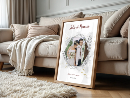Cadeau Noces d'argent - Affiche personnalisée 25 ans de mariage
