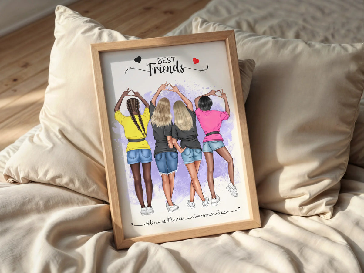 Affiche BEST FRIENDS personnalisée - Meilleures Amies