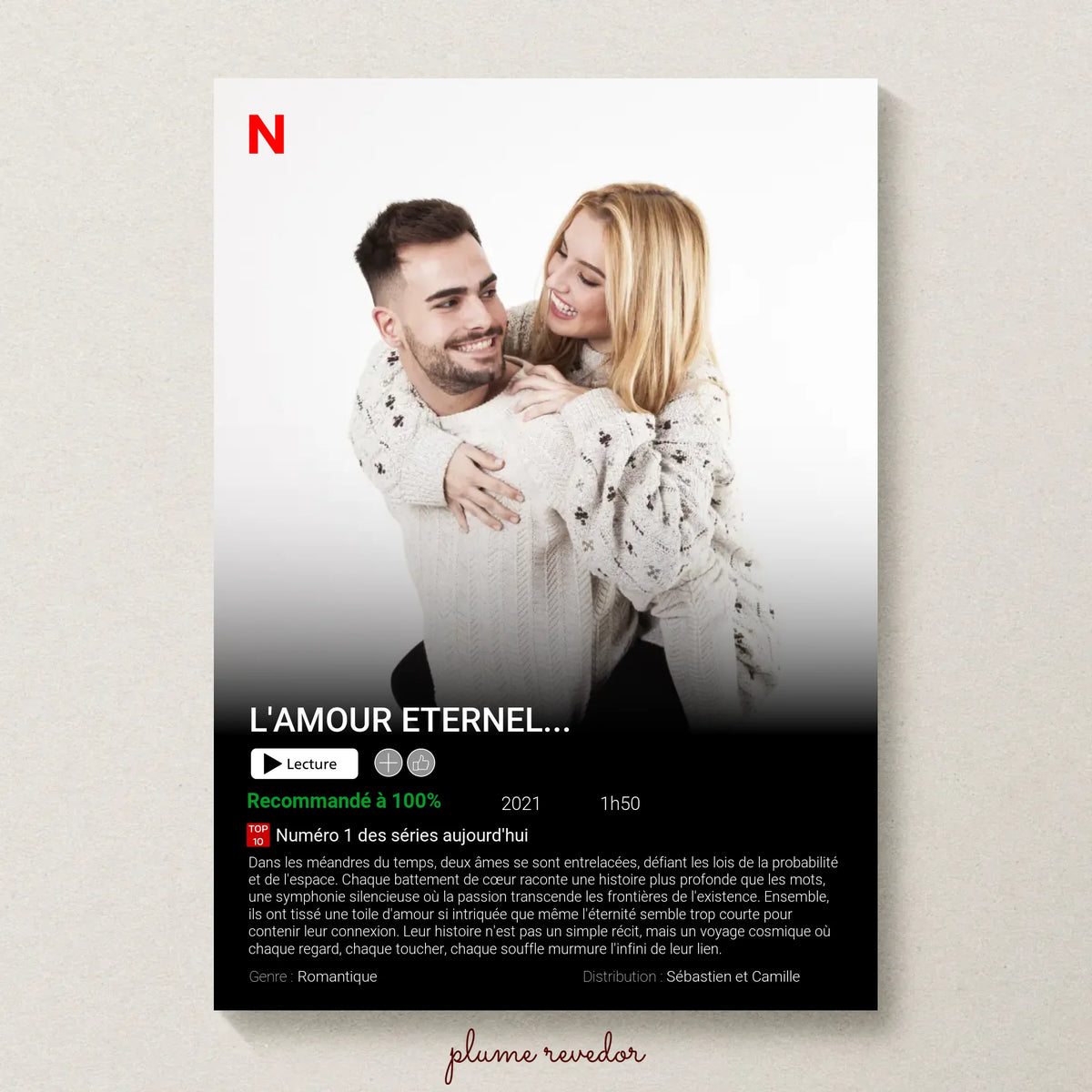 Affiche Personnalisée Netflix - Couple - Saint Valentin