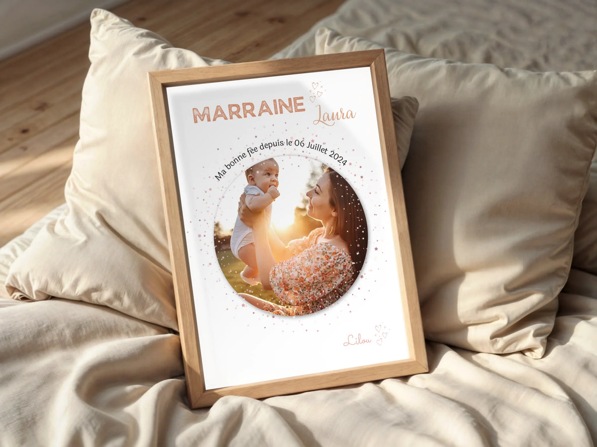 Affiche personnalisée Marraine avec Photo