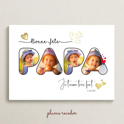 Affiche fête des pères personnalisée papa