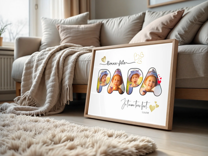 Affiche fête des pères personnalisée papa