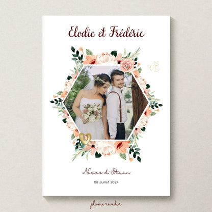 Affiche Personnalisée Noces d'Étain - Cadeau anniversaire de Mariage 10 ans